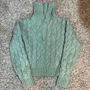 Cable Knit Green Sweater M